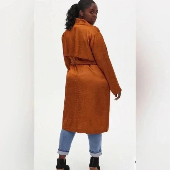 Torrid 
Copper Dotted Jacquard Self Tie Trench jacket - Picture 6 of 15